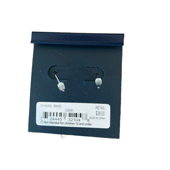 Cole Haan Dangle Beaded Hoop Earrings Silver Tone Hoop Gray Women's Jewelry - Picture 2 of 3